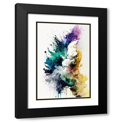 Radiant Mirage Black Modern Wood Framed Art Print with Double Matting by Mauro