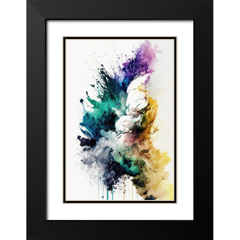 Radiant Mirage Black Modern Wood Framed Art Print with Double Matting by Mauro