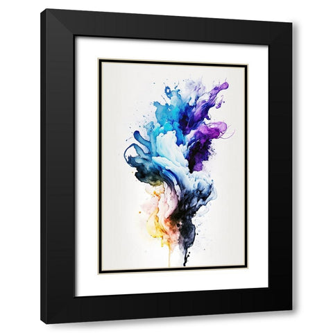 Whispers of Smoke Black Modern Wood Framed Art Print with Double Matting by Mauro