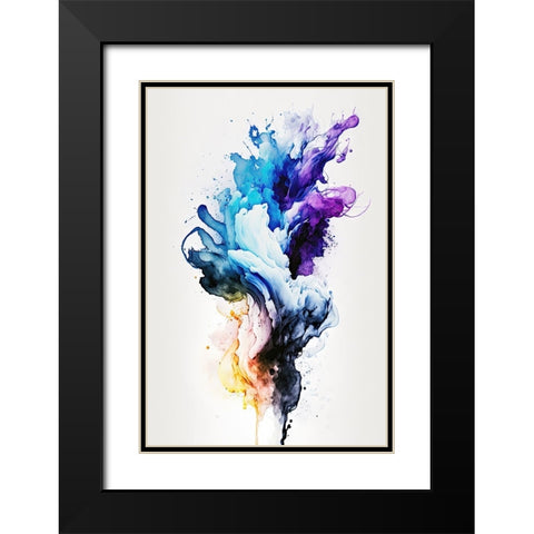 Whispers of Smoke Black Modern Wood Framed Art Print with Double Matting by Mauro