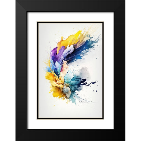 Mystic Fluidity Black Modern Wood Framed Art Print with Double Matting by Mauro