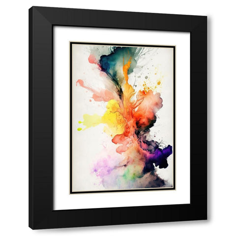 Mesmerizing Abstraction Black Modern Wood Framed Art Print with Double Matting by Mauro