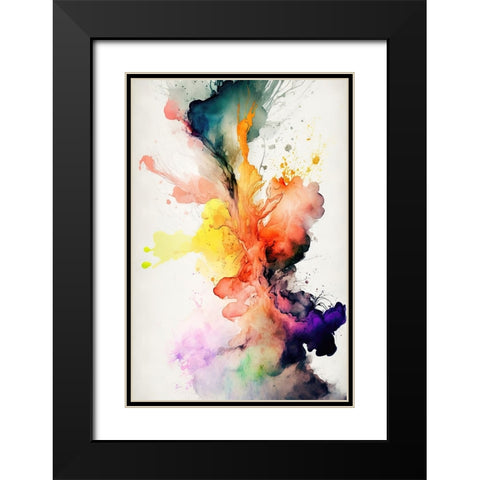 Mesmerizing Abstraction Black Modern Wood Framed Art Print with Double Matting by Mauro