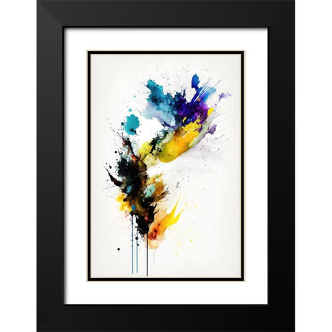 Amorphous Encounter Black Modern Wood Framed Art Print with Double Matting by Mauro