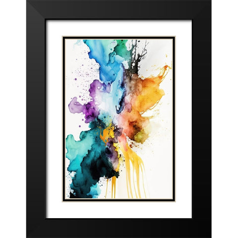 Fluid Mistery Black Modern Wood Framed Art Print with Double Matting by Mauro