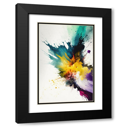 Chromatic Chaos Black Modern Wood Framed Art Print with Double Matting by Mauro