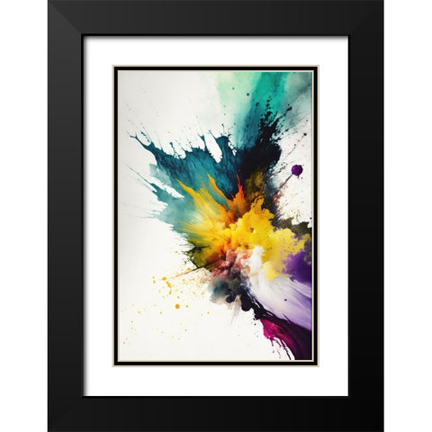 Chromatic Chaos Black Modern Wood Framed Art Print with Double Matting by Mauro