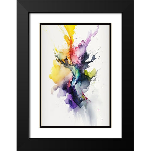 Chromatic Burst Black Modern Wood Framed Art Print with Double Matting by Mauro