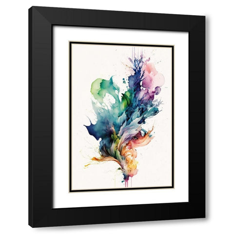 Leafy Whirlwind Black Modern Wood Framed Art Print with Double Matting by Mauro