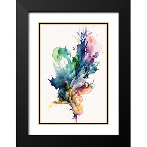 Leafy Whirlwind Black Modern Wood Framed Art Print with Double Matting by Mauro