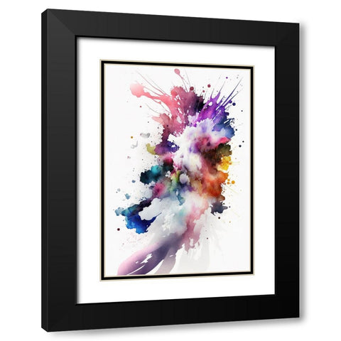 Radiant Explosion Black Modern Wood Framed Art Print with Double Matting by Mauro