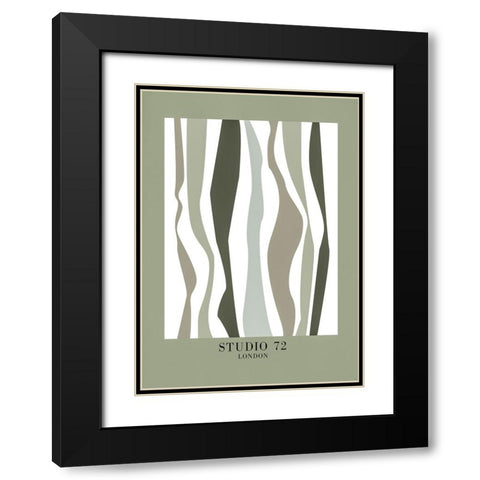 Studio 72 Green Black Modern Wood Framed Art Print with Double Matting by Pictufy Studio II