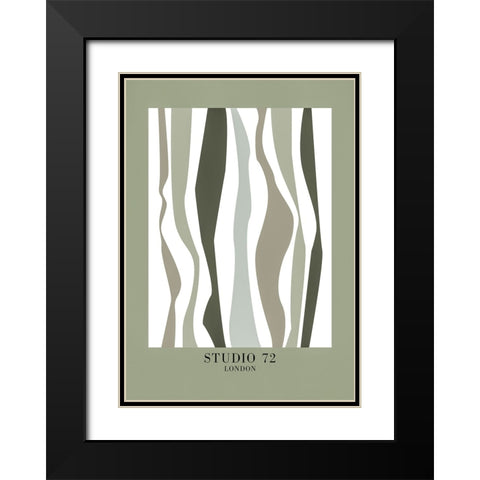 Studio 72 Green Black Modern Wood Framed Art Print with Double Matting by Pictufy Studio II