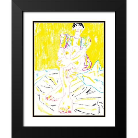 The Girl In The Yellow Dress Black Modern Wood Framed Art Print with Double Matting by Gulina, Francesco