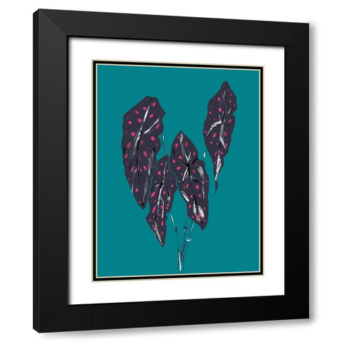 Begonia Maculata Dark Black Modern Wood Framed Art Print with Double Matting by Gulina, Francesco