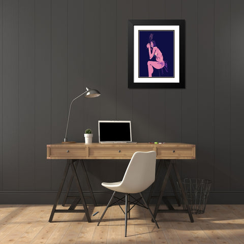 Witchs Stare Black Modern Wood Framed Art Print with Double Matting by Gulina, Francesco