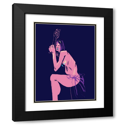 Witchs Stare Black Modern Wood Framed Art Print with Double Matting by Gulina, Francesco