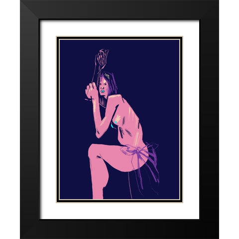 Witchs Stare Black Modern Wood Framed Art Print with Double Matting by Gulina, Francesco