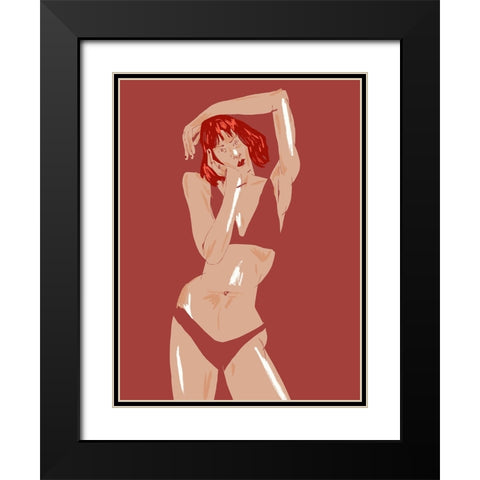 Young Girl In Underwear Black Modern Wood Framed Art Print with Double Matting by Gulina, Francesco