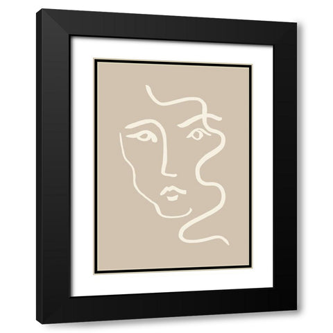 Portrait 04 Gray Black Modern Wood Framed Art Print with Double Matting by Pictufy Studio