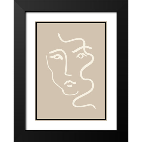 Portrait 04 Gray Black Modern Wood Framed Art Print with Double Matting by Pictufy Studio