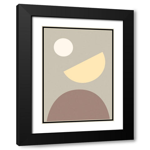 Arches Yellow and Gray Black Modern Wood Framed Art Print with Double Matting by Pictufy Studio