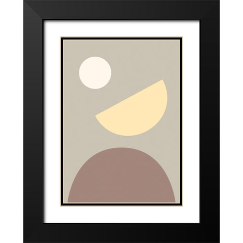 Arches Yellow and Gray Black Modern Wood Framed Art Print with Double Matting by Pictufy Studio