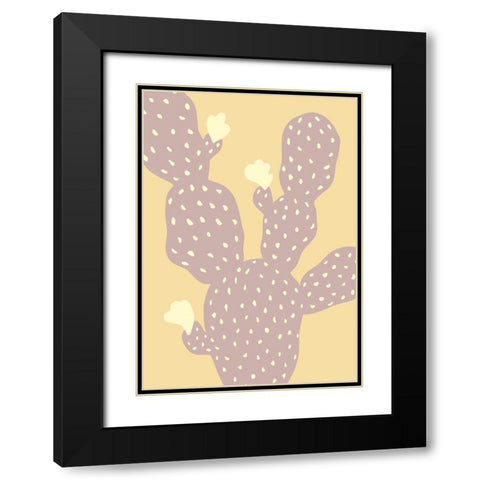 Cactus Yellow Black Modern Wood Framed Art Print with Double Matting by Pictufy Studio