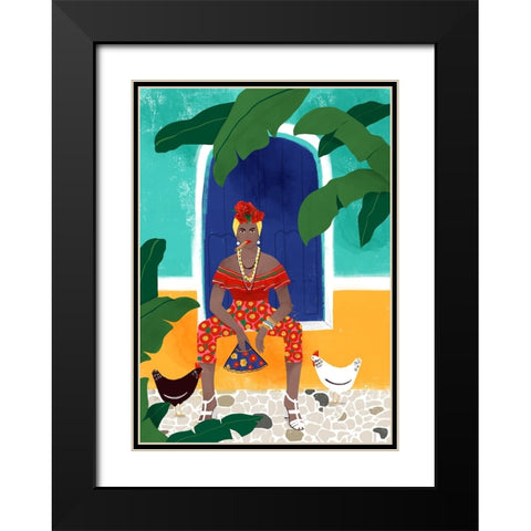 Femm au cigare Black Modern Wood Framed Art Print with Double Matting by Tomljanovic, Maja