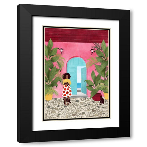Cartagena life Black Modern Wood Framed Art Print with Double Matting by Tomljanovic, Maja