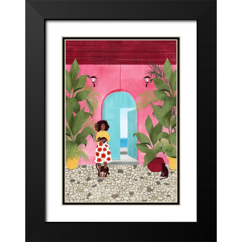 Cartagena life Black Modern Wood Framed Art Print with Double Matting by Tomljanovic, Maja