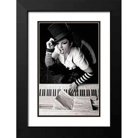 Alice Black Modern Wood Framed Art Print with Double Matting by Platonova, Helena