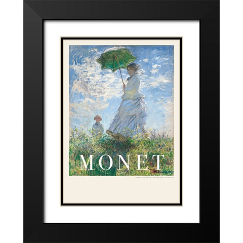 Woman With Parasol Black Modern Wood Framed Art Print with Double Matting by Pictufy