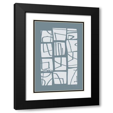 Shapes and Lines Black Modern Wood Framed Art Print with Double Matting by Hobday, Dan