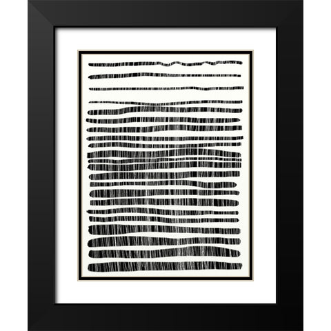 Lines Black Modern Wood Framed Art Print with Double Matting by Hobday, Dan