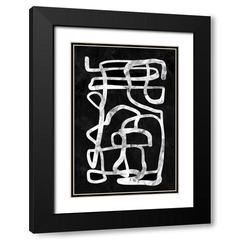 Storyline No2 Black Modern Wood Framed Art Print with Double Matting by Hobday, Dan