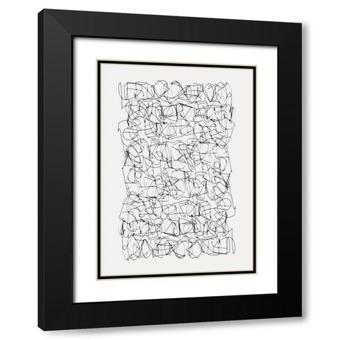 Circuitry Black Modern Wood Framed Art Print with Double Matting by Hobday, Dan