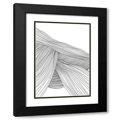 Waves Black Modern Wood Framed Art Print with Double Matting by Hobday, Dan