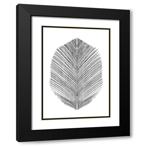 Feather Black Modern Wood Framed Art Print with Double Matting by Hobday, Dan