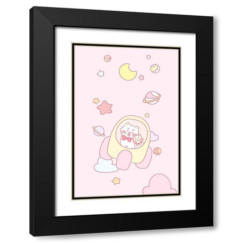 Dog and Hamster in space Black Modern Wood Framed Art Print with Double Matting by Thai, Xuan