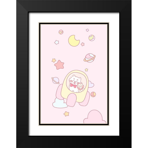 Dog and Hamster in space Black Modern Wood Framed Art Print with Double Matting by Thai, Xuan