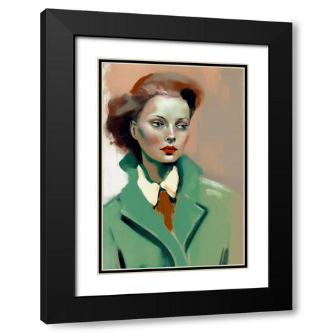 Agent Six Black Modern Wood Framed Art Print with Double Matting by Treechild