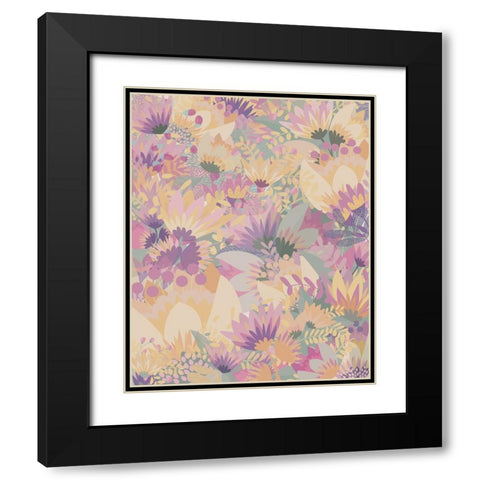 Scandi japandi flowers 1 Black Modern Wood Framed Art Print with Double Matting by Manovski, Sarah