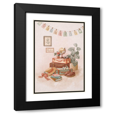 Vacation trip Black Modern Wood Framed Art Print with Double Matting by Thai, Xuan