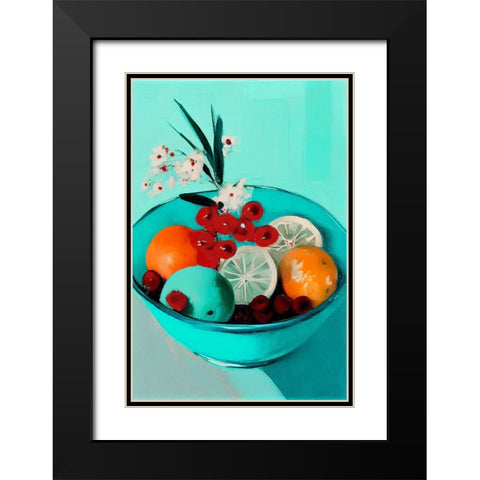 Delicious Fruits Black Modern Wood Framed Art Print with Double Matting by Treechild