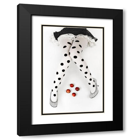 Dotted Black Modern Wood Framed Art Print with Double Matting by Wasilewski, Adam