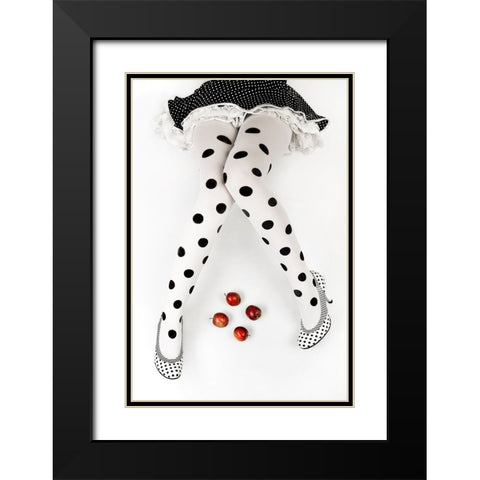 Dotted Black Modern Wood Framed Art Print with Double Matting by Wasilewski, Adam