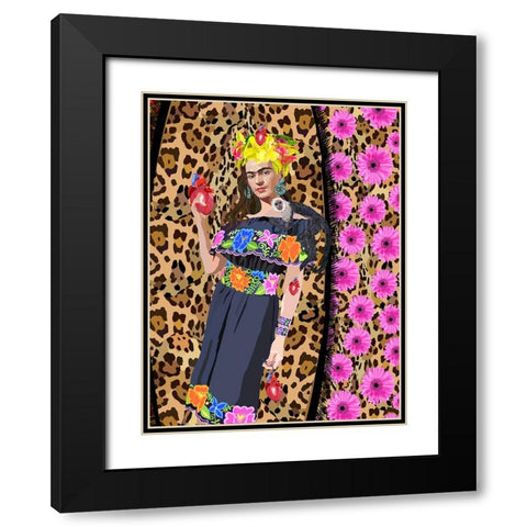 love Frida Black Modern Wood Framed Art Print with Double Matting by Rakos, Lynnda