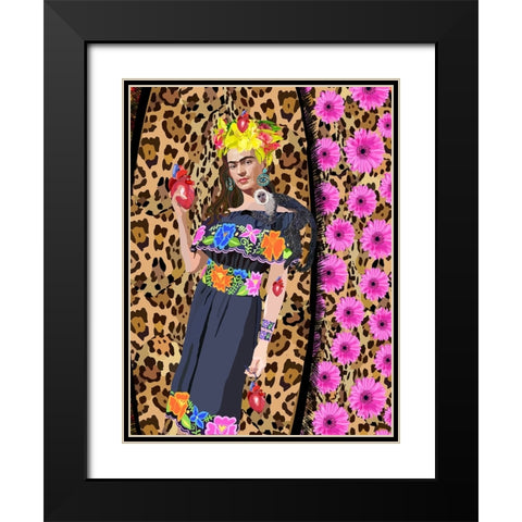 love Frida Black Modern Wood Framed Art Print with Double Matting by Rakos, Lynnda