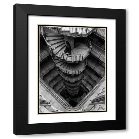 Vertigo Black Modern Wood Framed Art Print with Double Matting by Yilmazmaden, Alphan